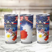 Philippine-American Friendship Tumbler Cup USA Eagle and Philippines Flag with The Maps