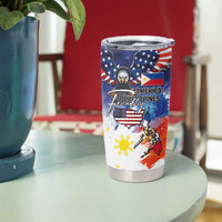 Philippine-American Friendship Tumbler Cup USA Eagle and Philippines Flag with The Maps