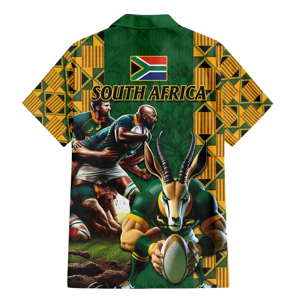 South Africa Rugby Family Matching Mermaid Dress and Hawaiian Shirt The Springbok Mascot and Rugby Players Fight for Victory - Wonder Print Shop