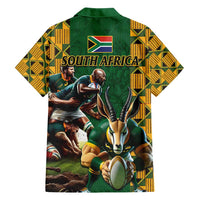 South Africa Rugby Hawaiian Shirt The Springbok Mascot and Rugby Players Fight for Victory - Wonder Print Shop