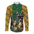 South Africa Rugby Long Sleeve Button Shirt The Springbok Mascot and Rugby Players Fight for Victory - Wonder Print Shop