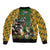 South Africa Rugby Sleeve Zip Bomber Jacket The Springbok Mascot and Rugby Players Fight for Victory - Wonder Print Shop