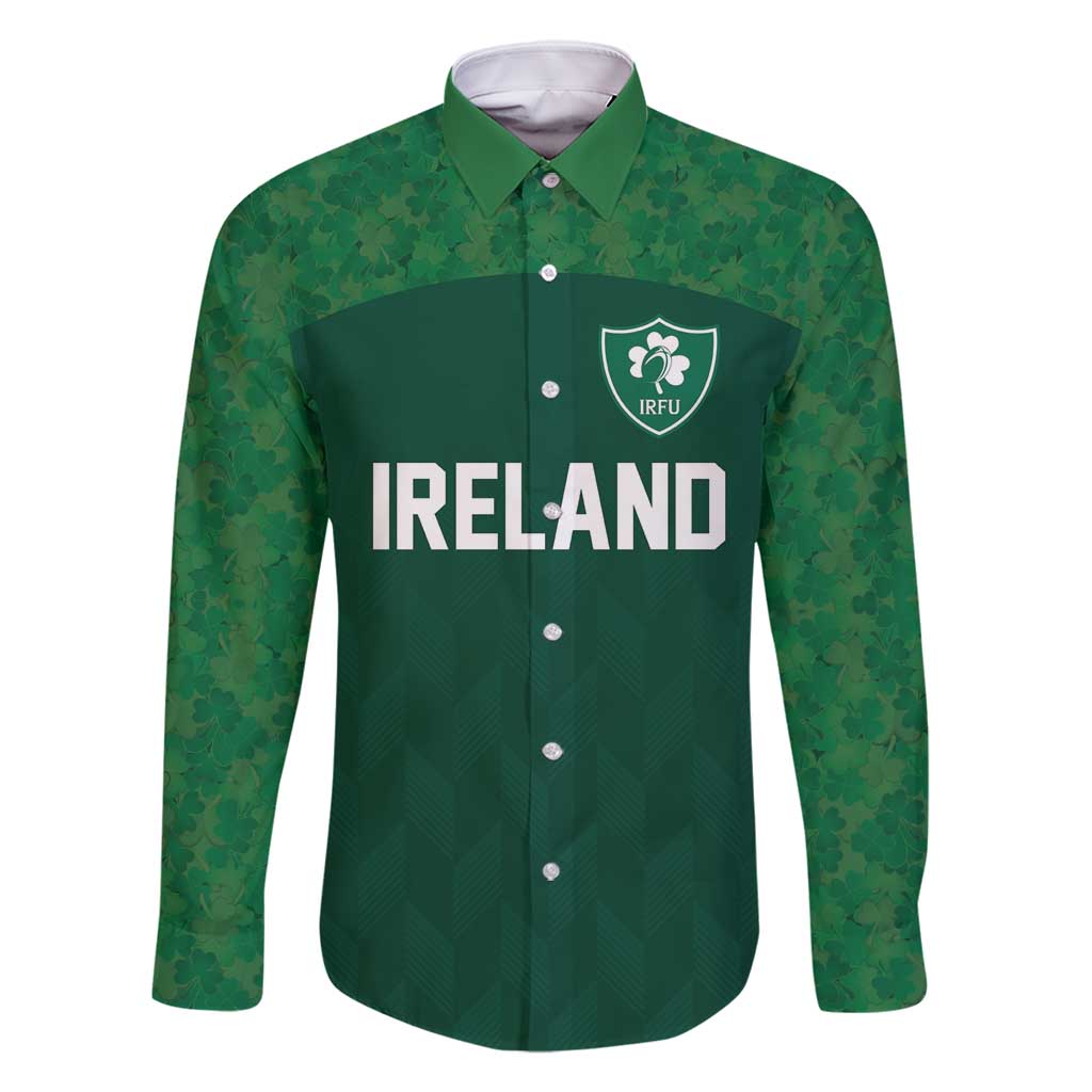 Custom Ireland Rugby Go Shamrocks Family Matching Long Sleeve Bodycon Dress and Hawaiian Shirt - Wonder Print Shop