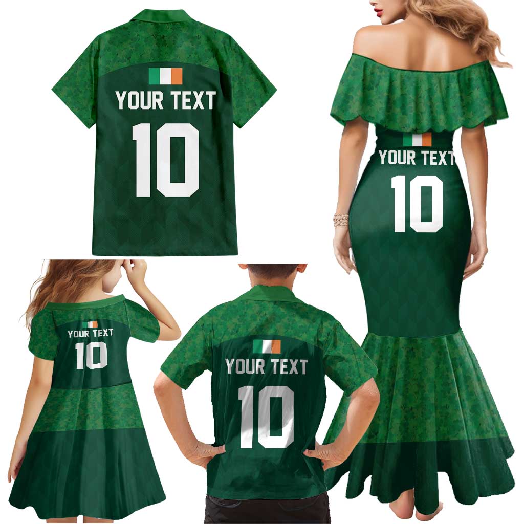 Custom Ireland Rugby Go Shamrocks Family Matching Mermaid Dress and Hawaiian Shirt - Wonder Print Shop