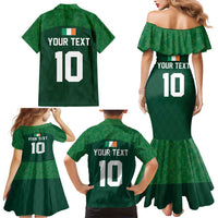 Custom Ireland Rugby Go Shamrocks Family Matching Mermaid Dress and Hawaiian Shirt - Wonder Print Shop