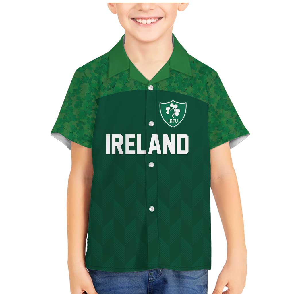 Custom Ireland Rugby Go Shamrocks Family Matching Mermaid Dress and Hawaiian Shirt - Wonder Print Shop