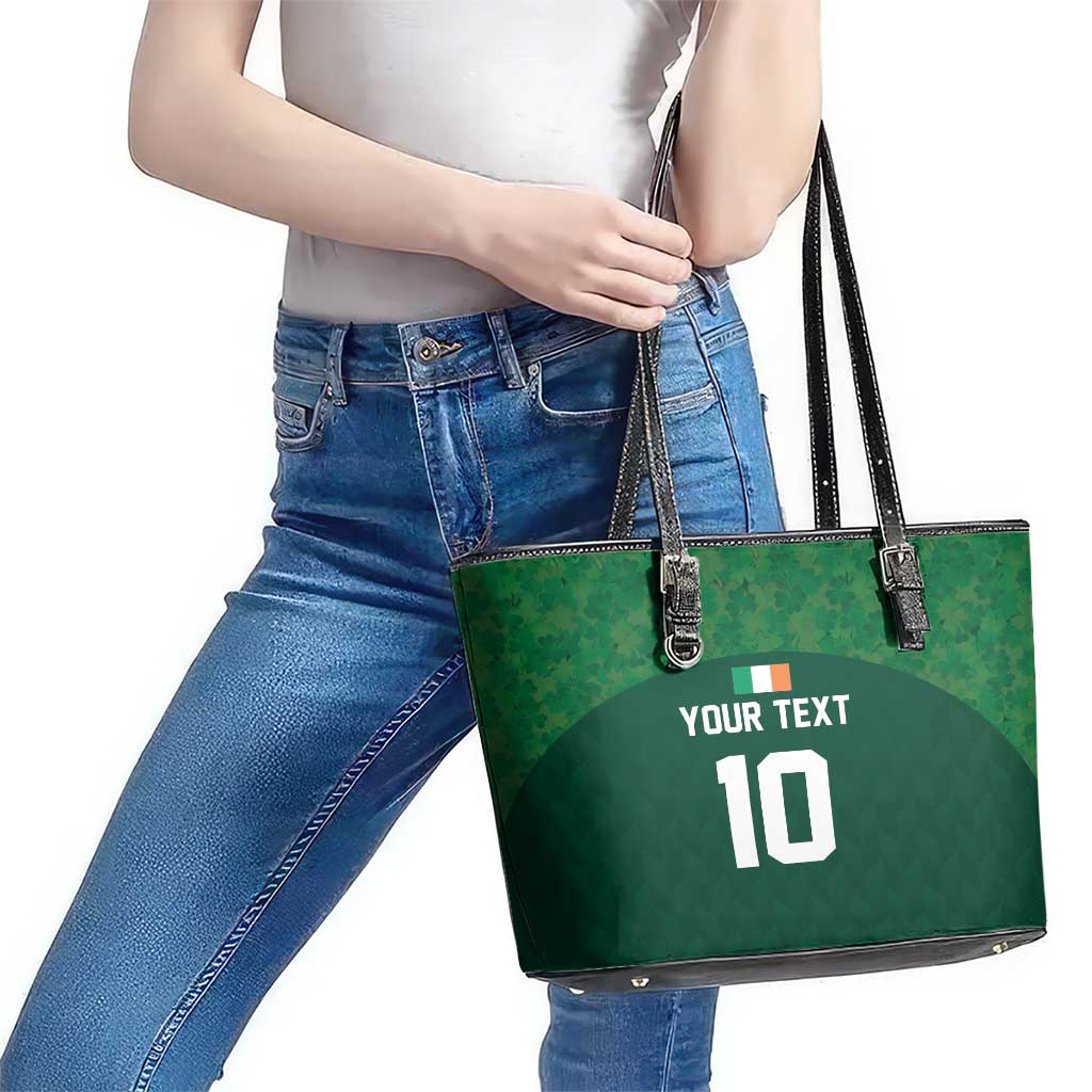 Custom Ireland Rugby Go Shamrocks Leather Tote Bag - Wonder Print Shop
