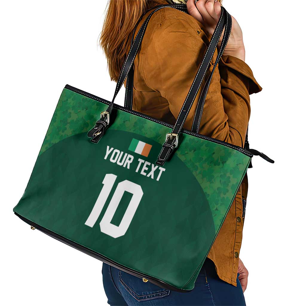 Custom Ireland Rugby Go Shamrocks Leather Tote Bag - Wonder Print Shop