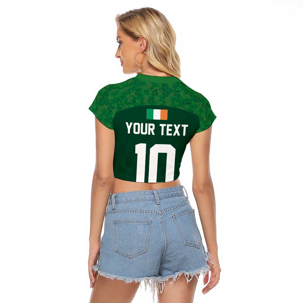 Custom Ireland Rugby Go Shamrocks Raglan Cropped T Shirt - Wonder Print Shop