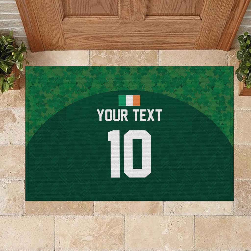 Custom Ireland Rugby Go Shamrocks Rubber Doormat - Wonder Print Shop