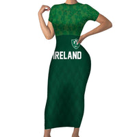 Custom Ireland Rugby Go Shamrocks Short Sleeve Bodycon Dress - Wonder Print Shop