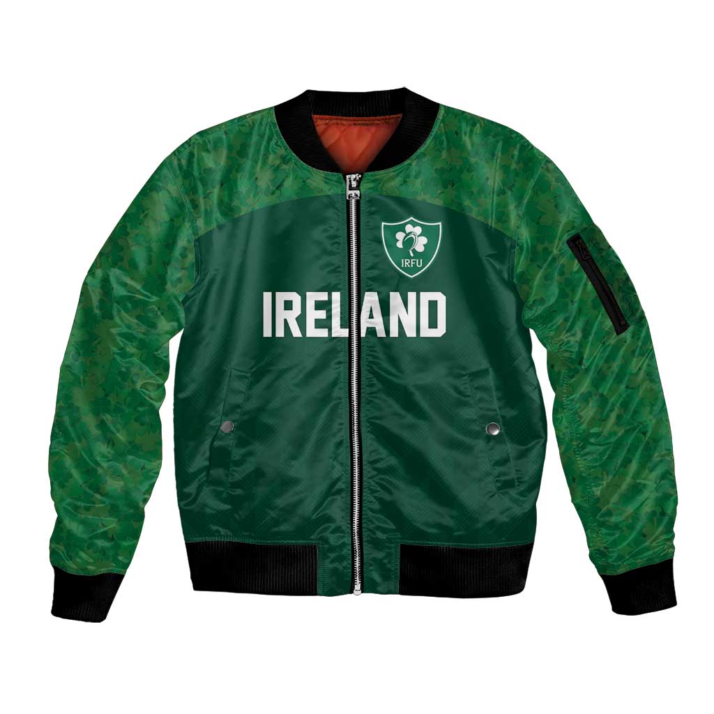 Custom Ireland Rugby Go Shamrocks Sleeve Zip Bomber Jacket - Wonder Print Shop