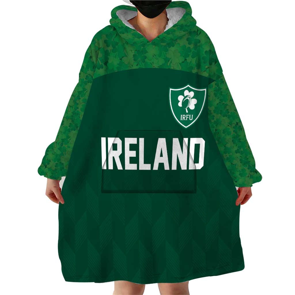 Custom Ireland Rugby Go Shamrocks Wearable Blanket Hoodie - Wonder Print Shop