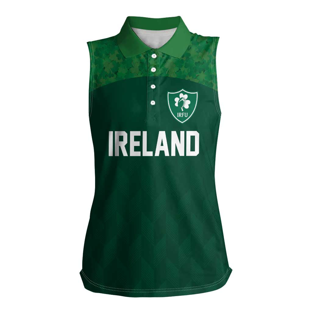 Custom Ireland Rugby Go Shamrocks Women Sleeveless Polo Shirt - Wonder Print Shop