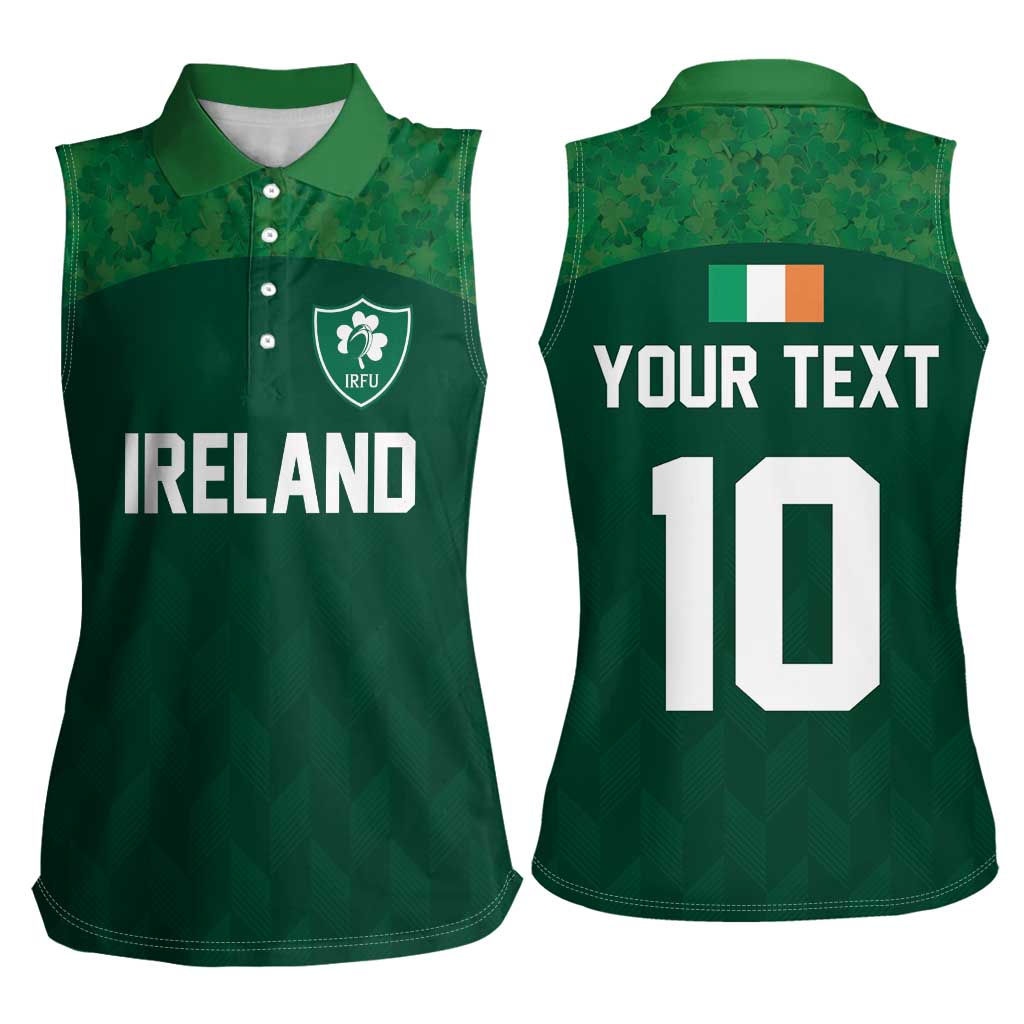 Custom Ireland Rugby Go Shamrocks Women Sleeveless Polo Shirt - Wonder Print Shop
