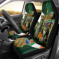 Personalized South Africa Versus Ireland Rugby Car Seat Cover The Springbok Mascot and Celtic Cross Together - Wonder Print Shop