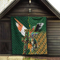 Personalized South Africa Versus Ireland Rugby Quilt The Springbok Mascot and Celtic Cross Together - Wonder Print Shop