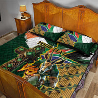 Personalized South Africa Versus Ireland Rugby Quilt Bed Set The Springbok Mascot and Celtic Cross Together - Wonder Print Shop
