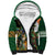 Personalized South Africa Versus Ireland Rugby Sherpa Hoodie The Springbok Mascot and Celtic Cross Together - Wonder Print Shop