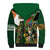 Personalized South Africa Versus Ireland Rugby Sherpa Hoodie The Springbok Mascot and Celtic Cross Together - Wonder Print Shop