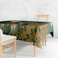 Personalized South Africa Versus Ireland Rugby Tablecloth The Springbok Mascot and Celtic Cross Together - Wonder Print Shop