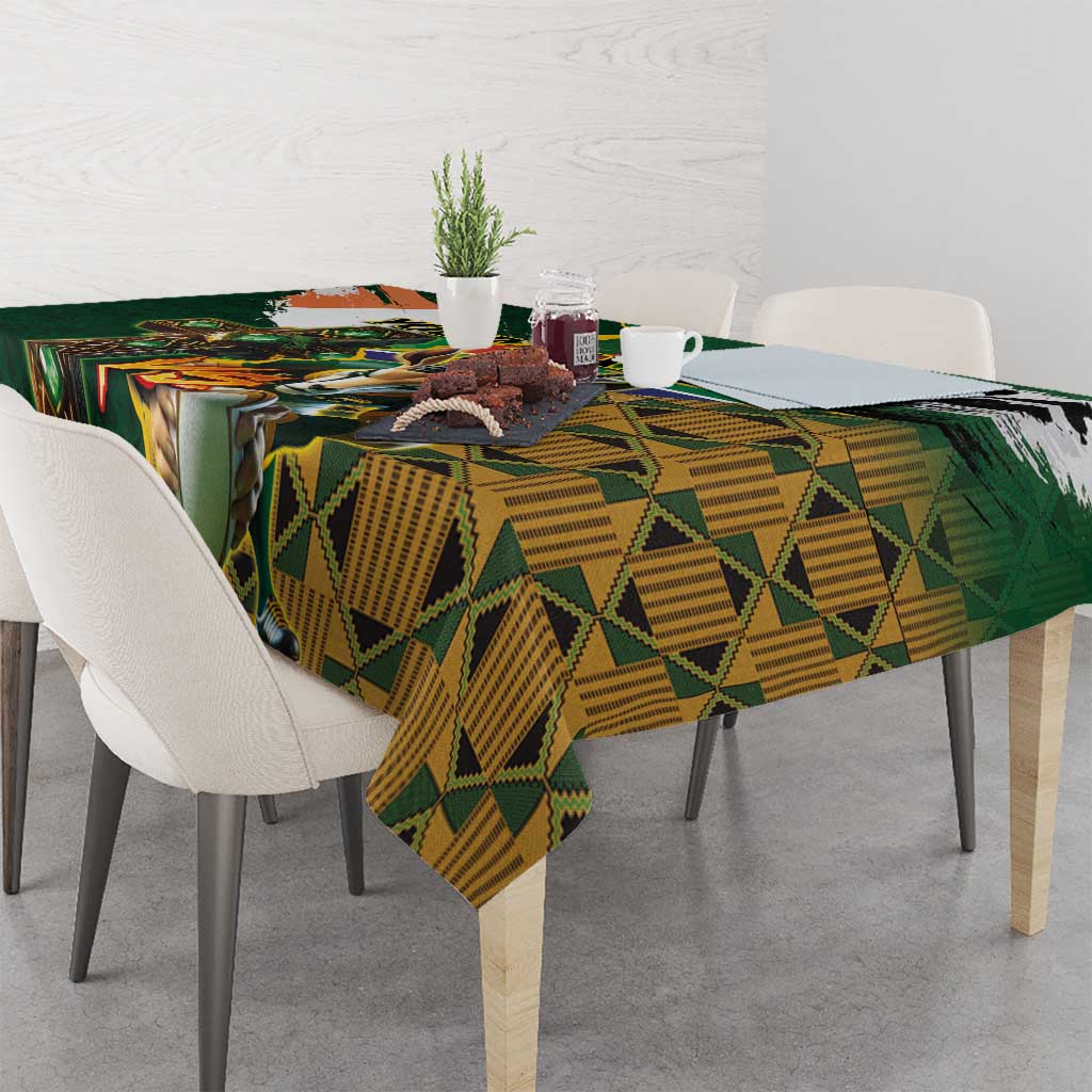 Personalized South Africa Versus Ireland Rugby Tablecloth The Springbok Mascot and Celtic Cross Together - Wonder Print Shop