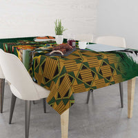 Personalized South Africa Versus Ireland Rugby Tablecloth The Springbok Mascot and Celtic Cross Together - Wonder Print Shop