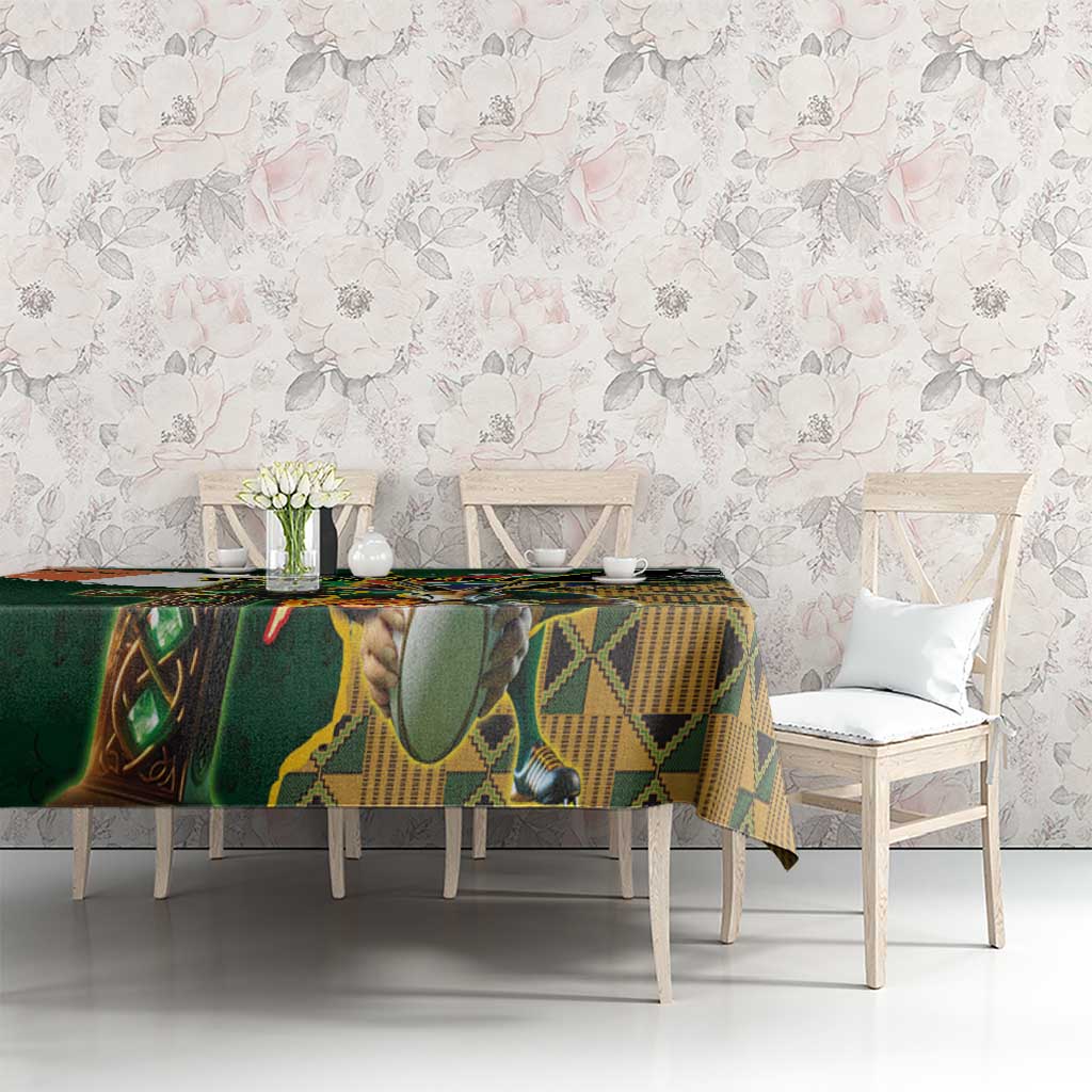 Personalized South Africa Versus Ireland Rugby Tablecloth The Springbok Mascot and Celtic Cross Together - Wonder Print Shop