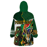 Personalized South Africa Versus Ireland Rugby Wearable Blanket Hoodie The Springbok Mascot and Celtic Cross Together - Wonder Print Shop