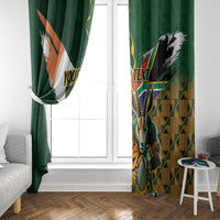 Personalized South Africa Versus Ireland Rugby Window Curtain The Springbok Mascot and Celtic Cross Together - Wonder Print Shop
