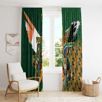 Personalized South Africa Versus Ireland Rugby Window Curtain The Springbok Mascot and Celtic Cross Together - Wonder Print Shop