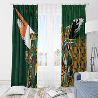 Personalized South Africa Versus Ireland Rugby Window Curtain The Springbok Mascot and Celtic Cross Together - Wonder Print Shop