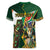 Personalized South Africa Versus Ireland Rugby Women V-Neck T-Shirt The Springbok Mascot and Celtic Cross Together - Wonder Print Shop