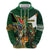 Personalized South Africa Versus Ireland Rugby Zip Hoodie The Springbok Mascot and Celtic Cross Together - Wonder Print Shop