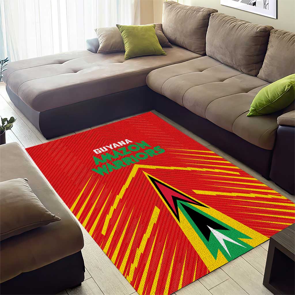 Guyana Cricket Amazon Warriors Area Rug Green Red Gold Glory - Wonder Print Shop