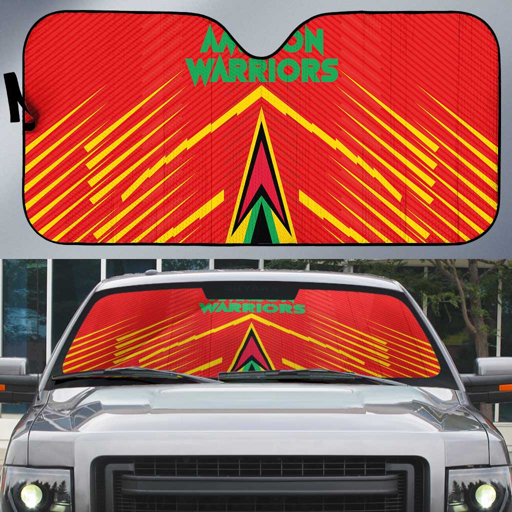 Guyana Cricket Amazon Warriors Auto Sun Shade Green Red Gold Glory - Wonder Print Shop