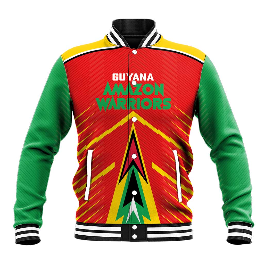 Custom Guyana Cricket Amazon Warriors Baseball Jacket Green Red Gold Glory - Wonder Print Shop