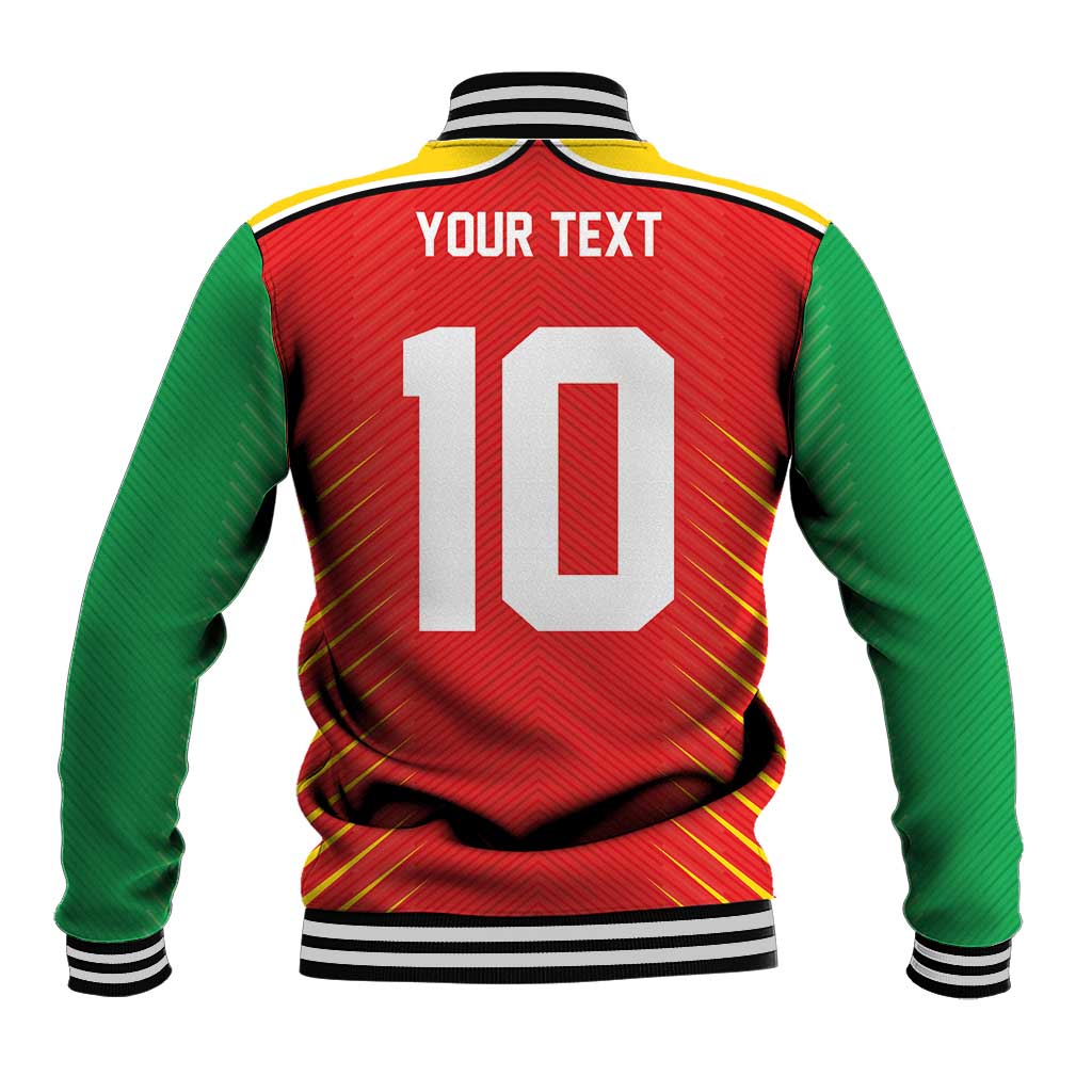 Custom Guyana Cricket Amazon Warriors Baseball Jacket Green Red Gold Glory - Wonder Print Shop