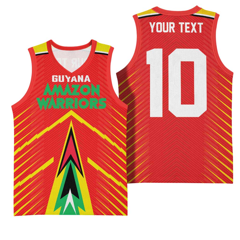 Custom Guyana Cricket Amazon Warriors Basketball Jersey Green Red Gold Glory - Wonder Print Shop