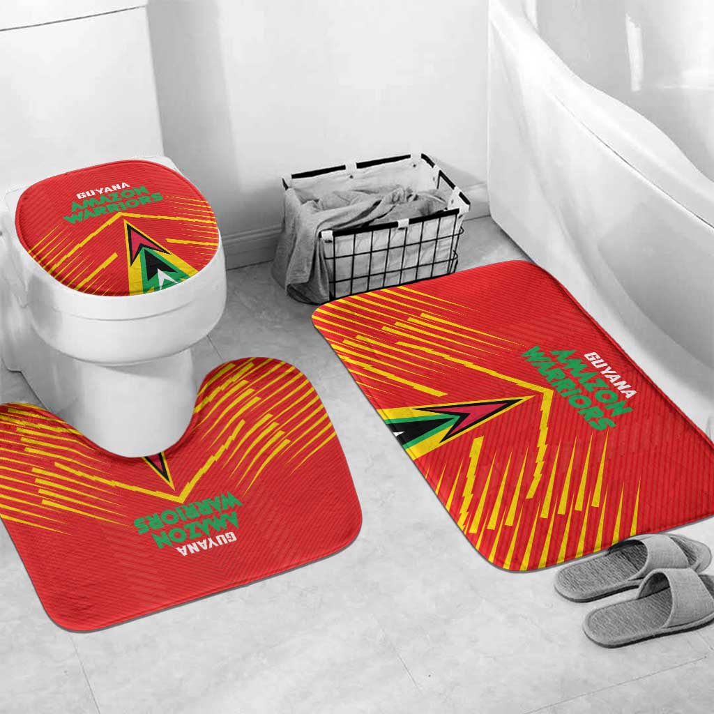 Guyana Cricket Amazon Warriors Bathroom Set Green Red Gold Glory - Wonder Print Shop