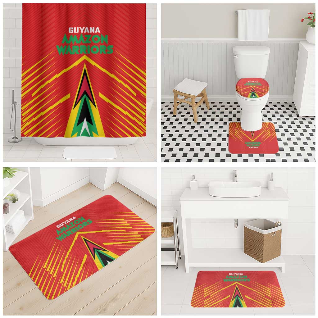 Guyana Cricket Amazon Warriors Bathroom Set Green Red Gold Glory - Wonder Print Shop