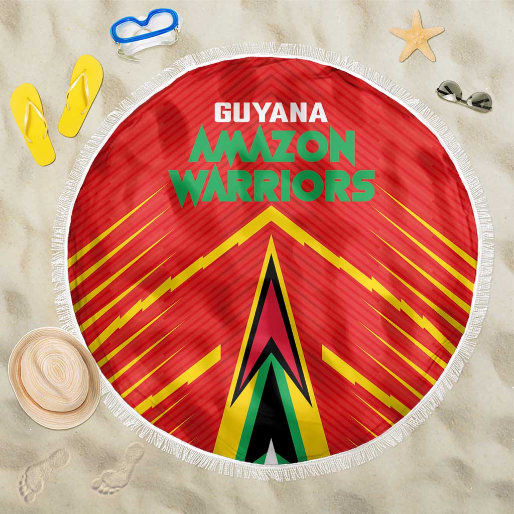 Guyana Cricket Amazon Warriors Beach Blanket Green Red Gold Glory - Wonder Print Shop