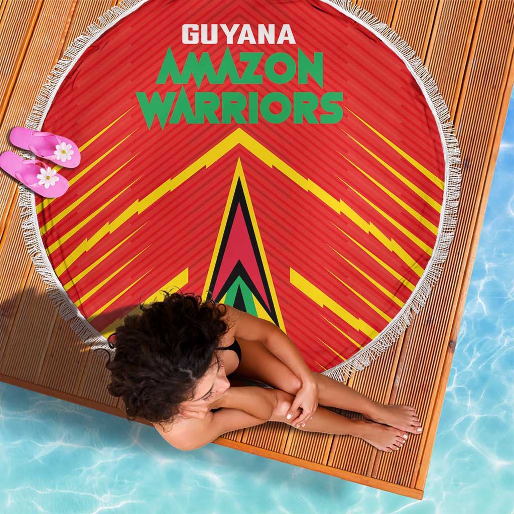 Guyana Cricket Amazon Warriors Beach Blanket Green Red Gold Glory - Wonder Print Shop