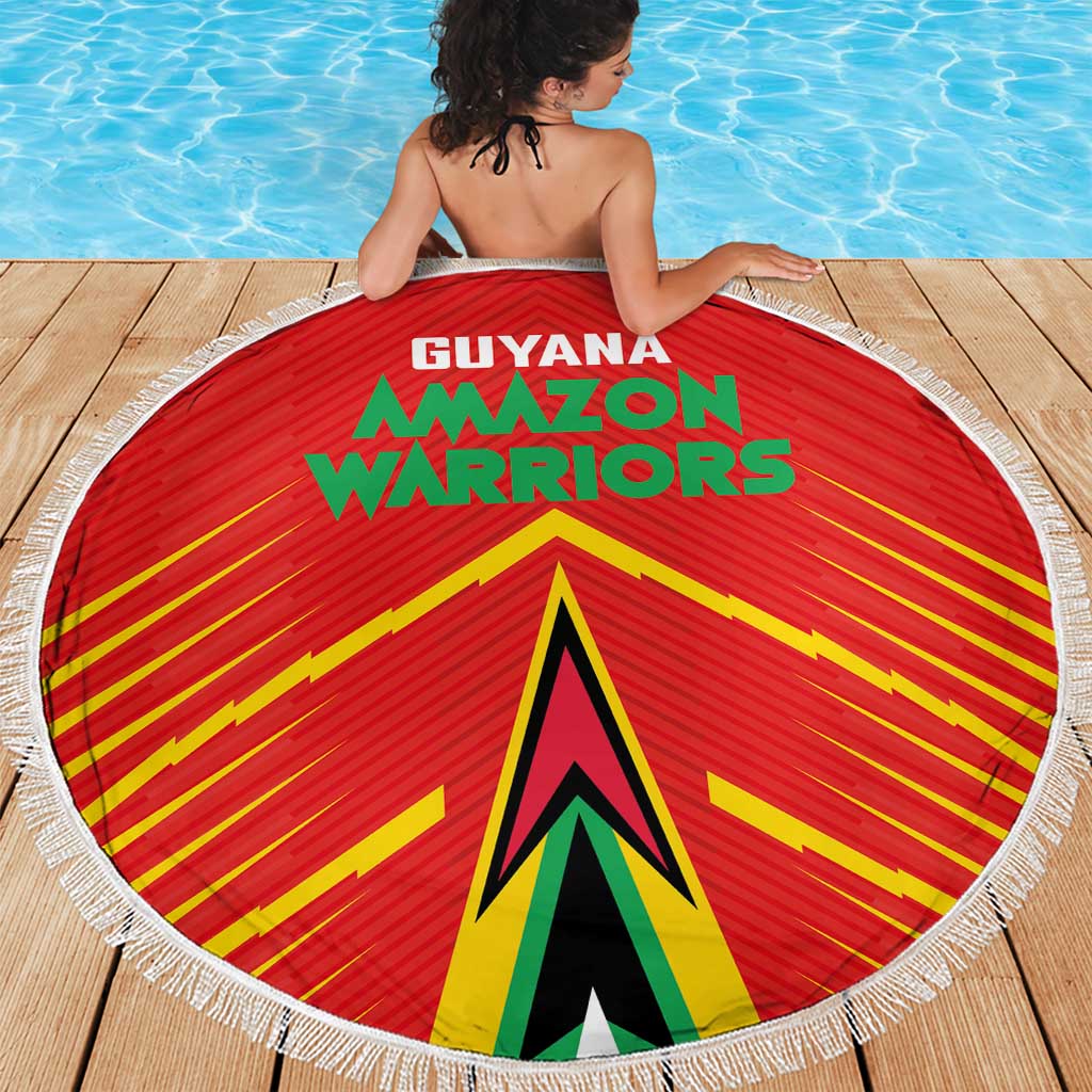 Guyana Cricket Amazon Warriors Beach Blanket Green Red Gold Glory - Wonder Print Shop