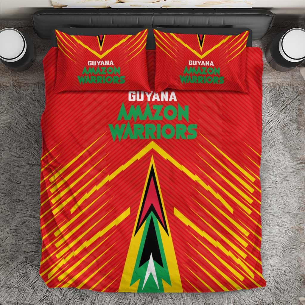 Guyana Cricket Amazon Warriors Bedding Set Green Red Gold Glory - Wonder Print Shop