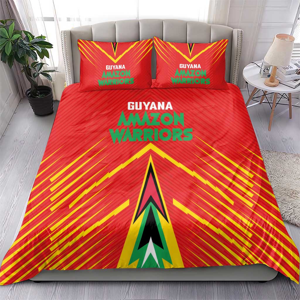 Guyana Cricket Amazon Warriors Bedding Set Green Red Gold Glory - Wonder Print Shop