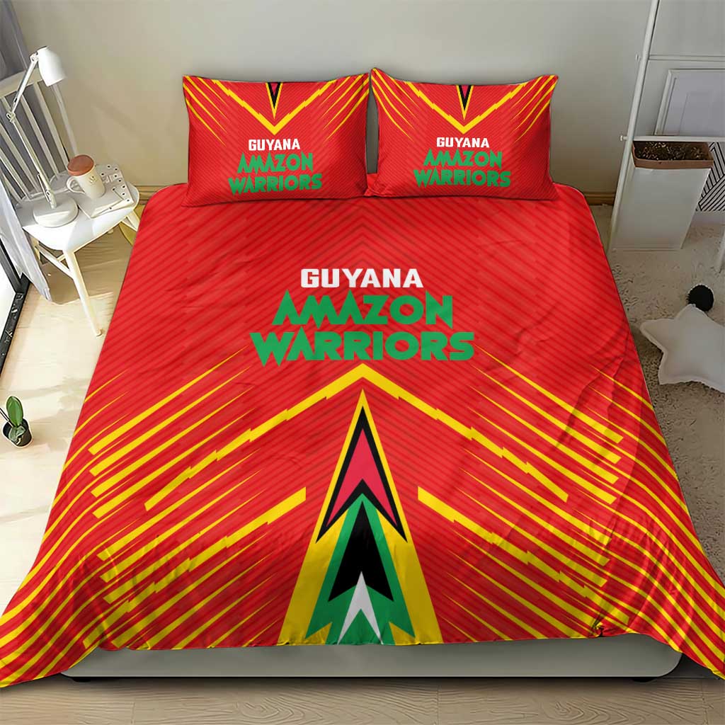 Guyana Cricket Amazon Warriors Bedding Set Green Red Gold Glory - Wonder Print Shop