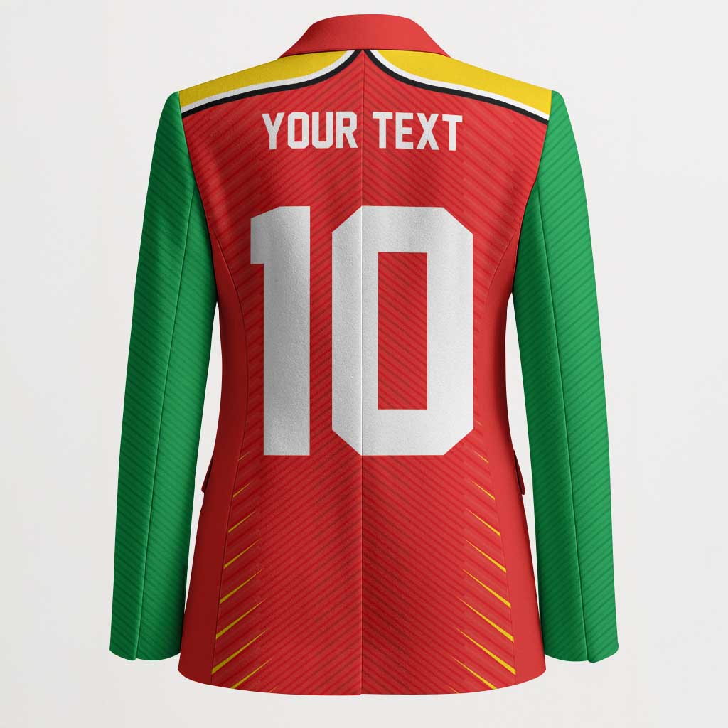 Custom Guyana Cricket Amazon Warriors Blazer Green Red Gold Glory - Wonder Print Shop