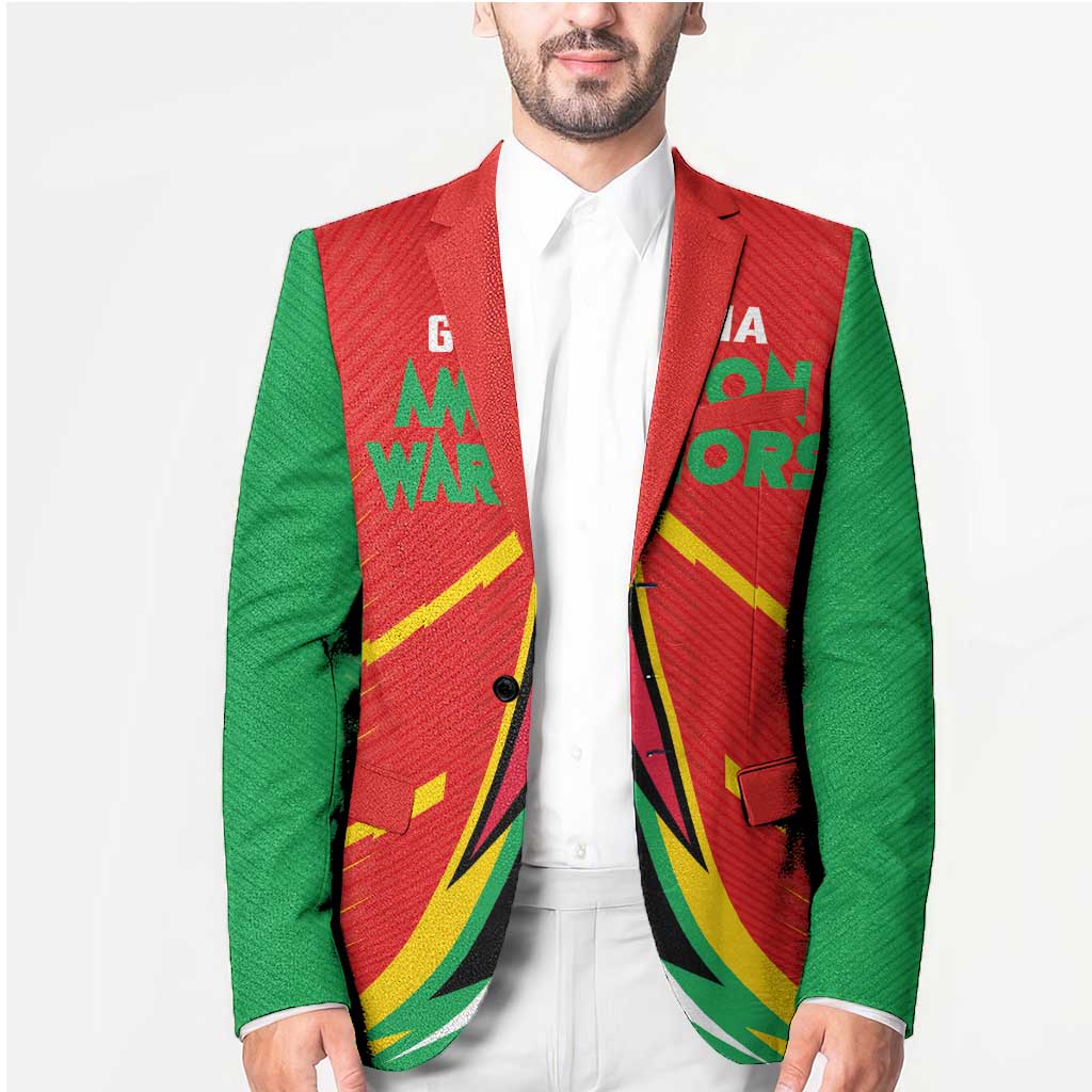 Custom Guyana Cricket Amazon Warriors Blazer Green Red Gold Glory - Wonder Print Shop