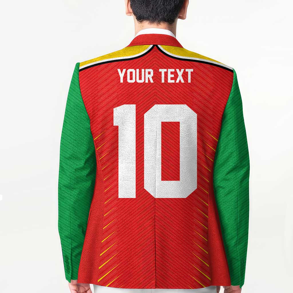 Custom Guyana Cricket Amazon Warriors Blazer Green Red Gold Glory - Wonder Print Shop